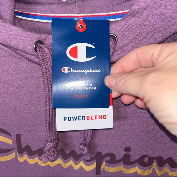 Champion Powerblend Purple Hoodie - NEW - Picture 7 of 10